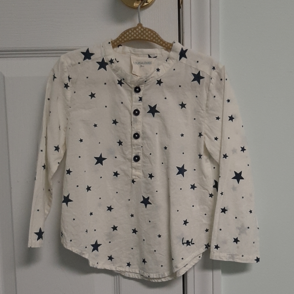 Louis louise off white and navy start shirt size 2